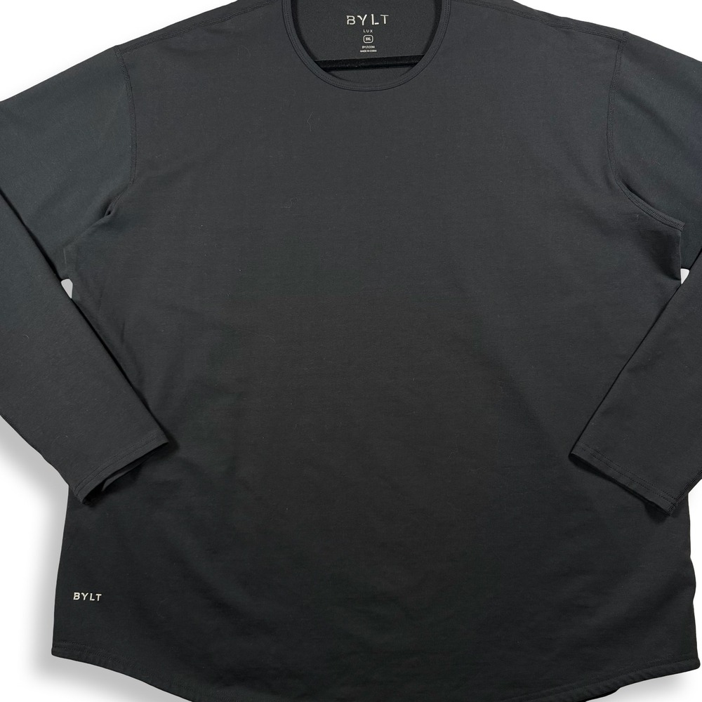BYLT LUX Drop Cut Long Sleeve Shirt Black Mens 3XL Stretch Crew Neck NWOT